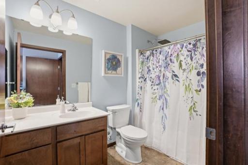 Full Bathroom designed for comfort and relaxation right next to the primary bedroom.