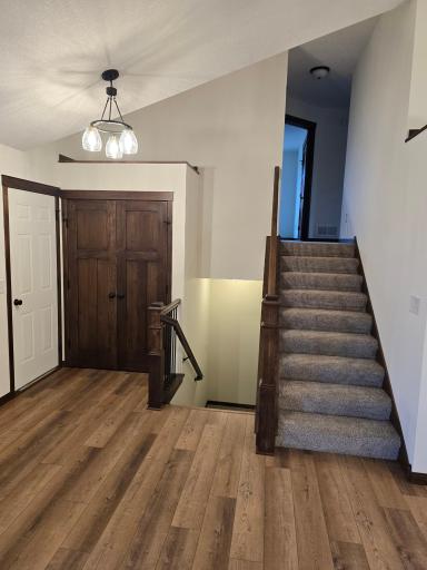 The stairways to the upper level and 3rd level.