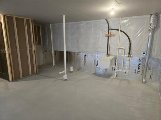 3/4 bath rough in and laundry room on 3rd level.