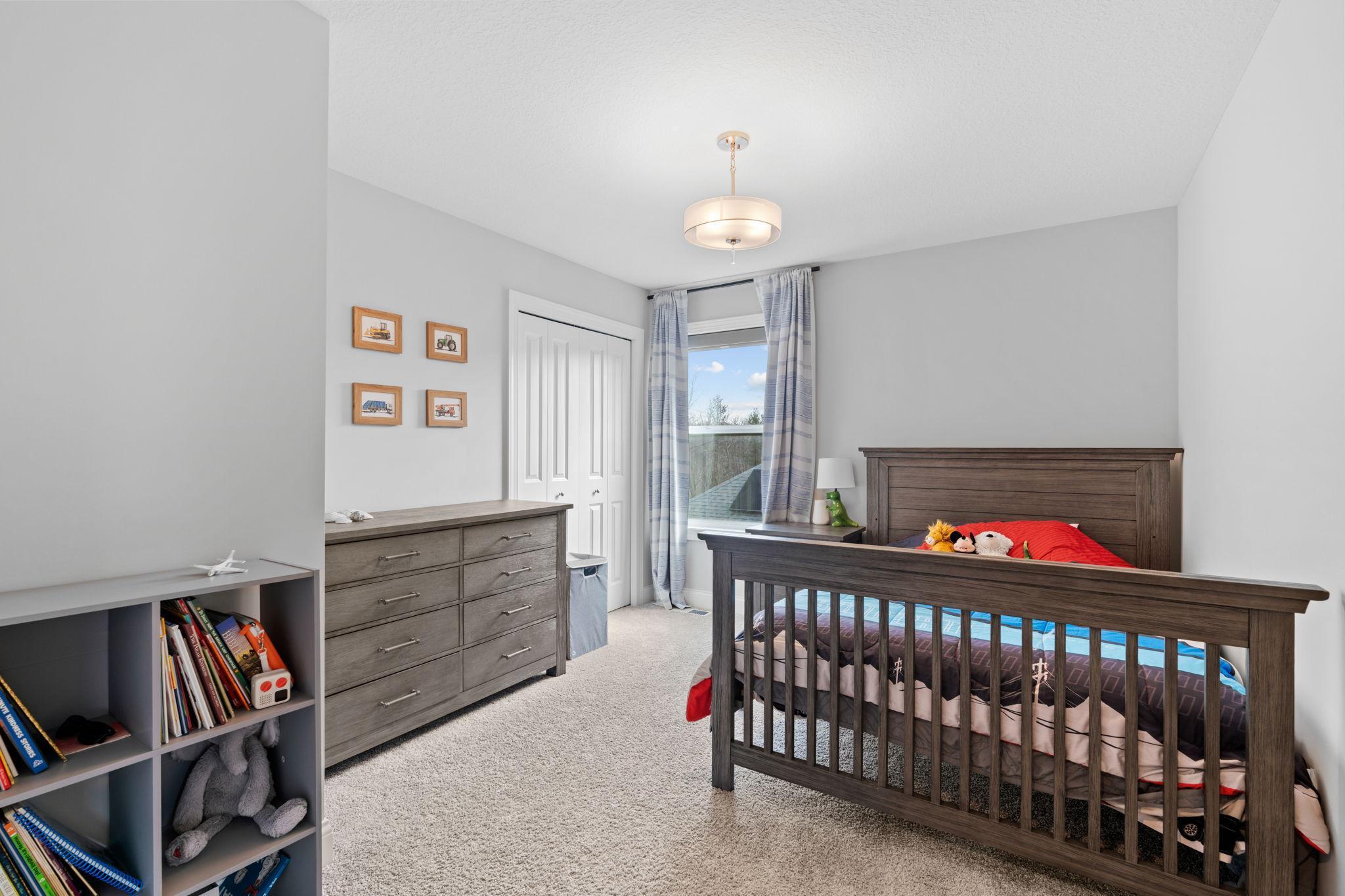 Four total bedrooms and two full baths upstairs. Large closets in all.