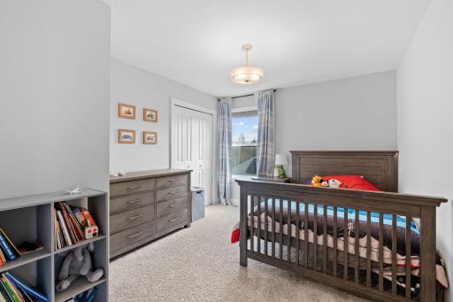Four total bedrooms and two full baths upstairs. Large closets in all.