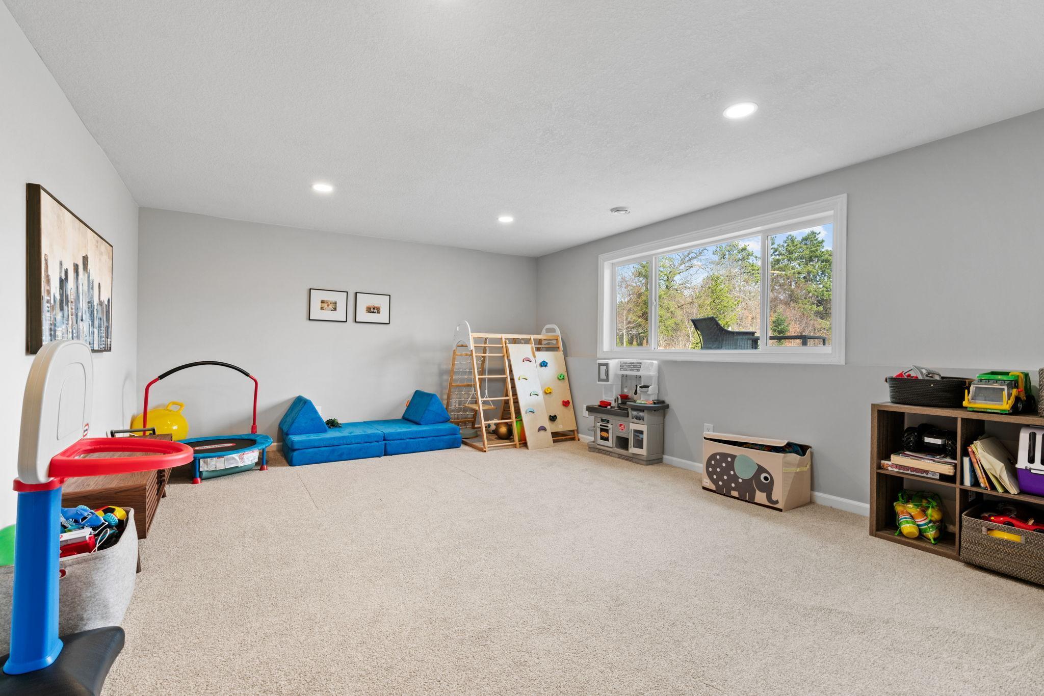 Massive lower-level family room.