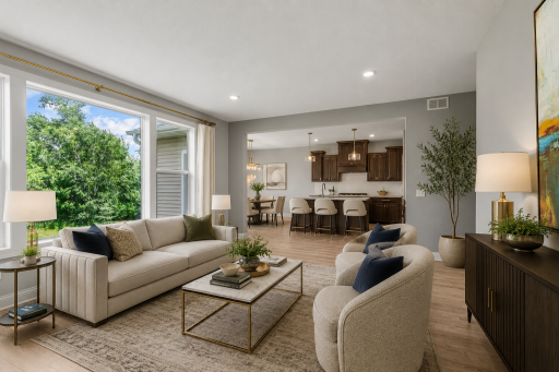 The open concept living, kitchen, and dining is perfect for all occasions and uses.