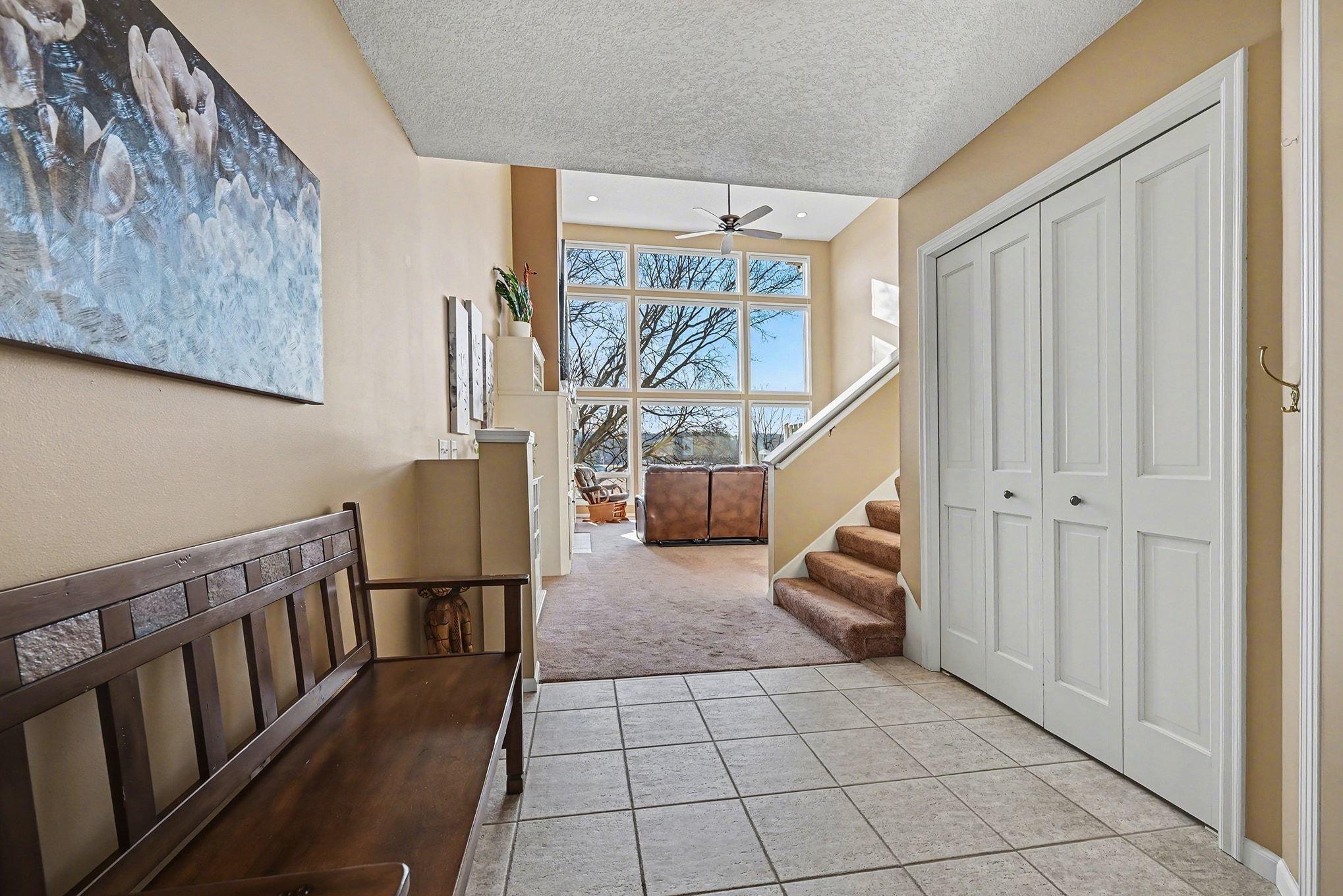 Entryway with large coat closet
