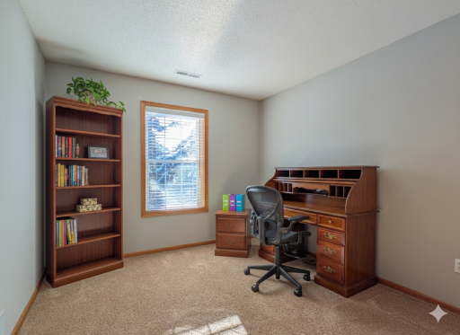 Second bedroom (virtually staged as an office)