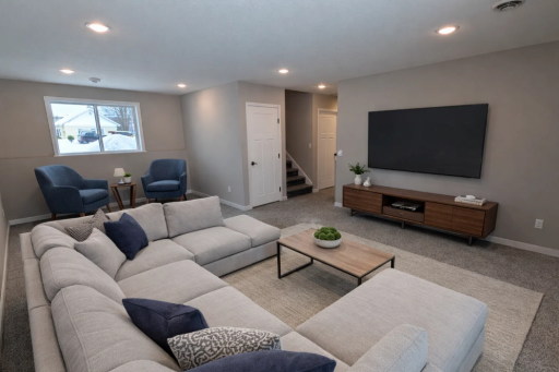 Lower Level Family Room - Virtually Staged