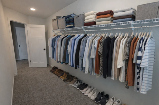 Generously Sized Closet in Primary - Virtually Staged