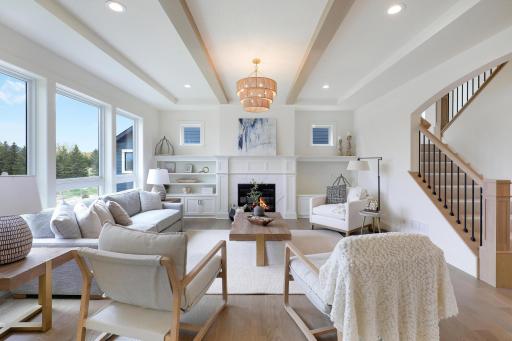 Gas Fireplace and built-ins at Great Room