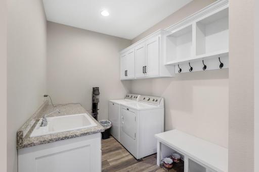 Large mudroom and laundry room. Lots of storage space and place to take off boots and coats.