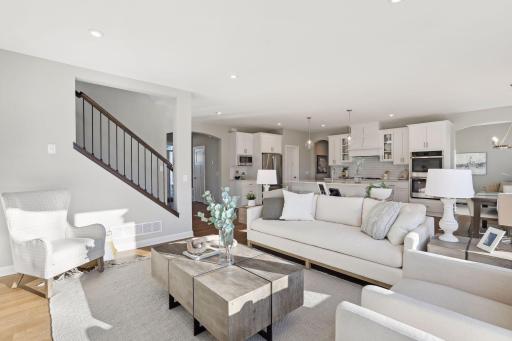 Open layout on the main level. (Pic of previous model)
