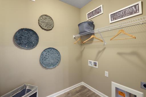 Laundry Room *Pictures are of model home, colors and finishes may vary. *