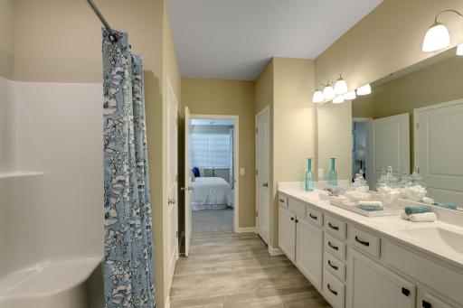 Primary bathroom *Pictures are of model home, colors and finishes may vary. *