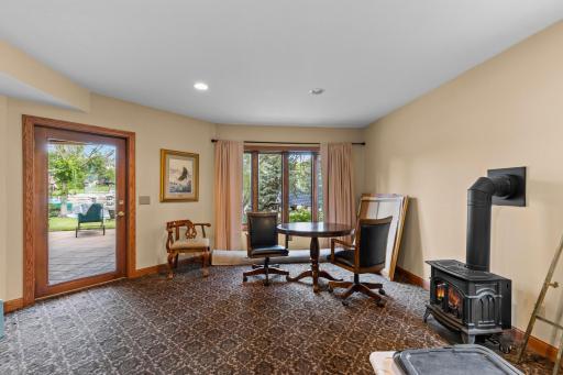 Office in the lower level (also can be a bedroom) is spacious and bright! Also, has a door that leads to the large patio