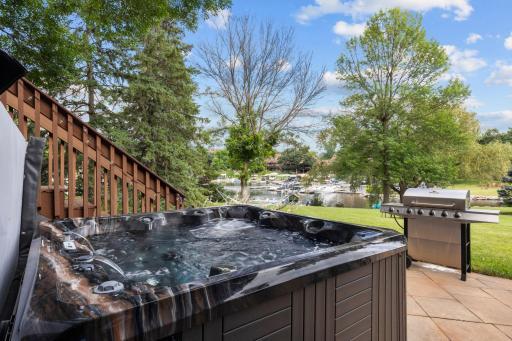 Sit in the hot tub and enjoy the views!