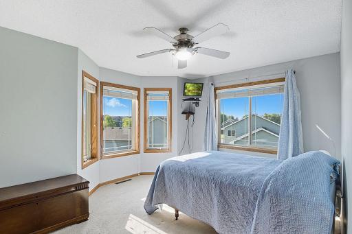 Primary bedroom with laundry on the same level
