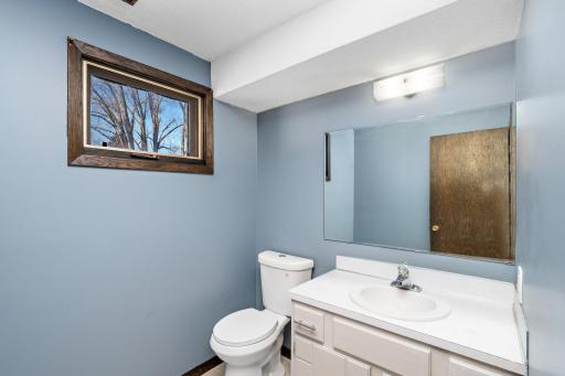Spacious half bath on the entry level.