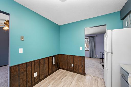 Kitchen also has room for informal eating.