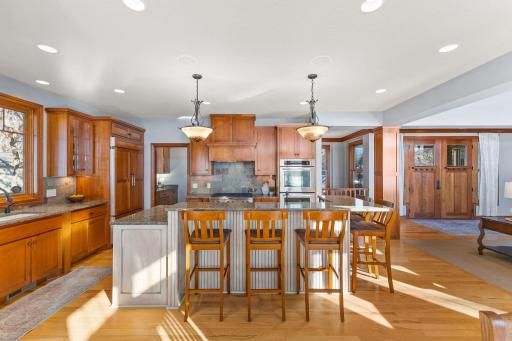 Beautiful custom cherry cabinetry throughout