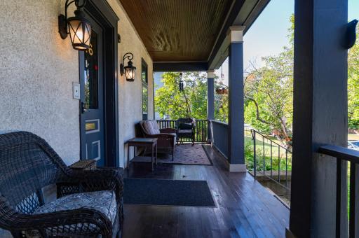Welcoming front porch to enjoy the neighborhood.