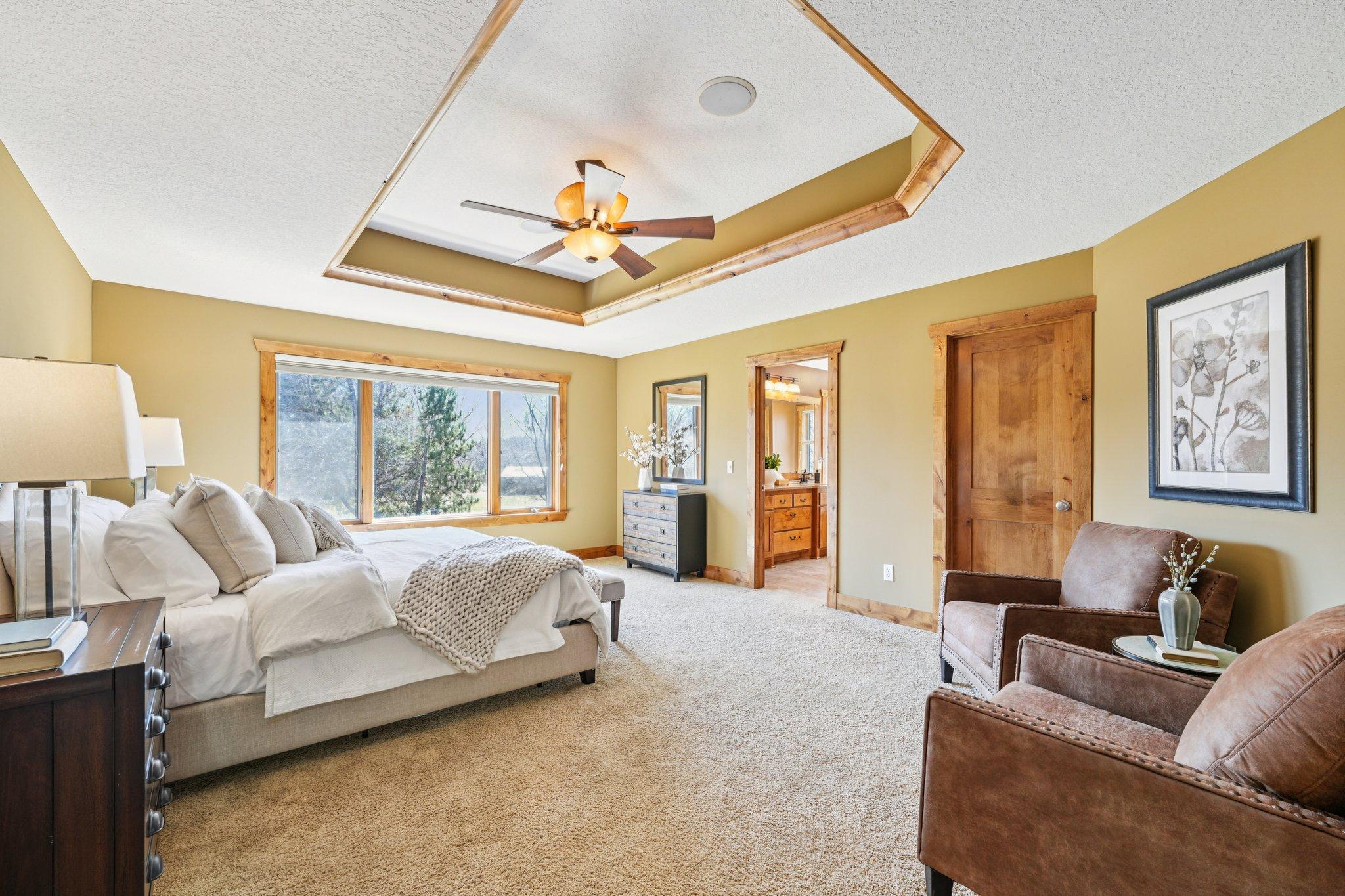 Primary bedroom and ensuite. The views....