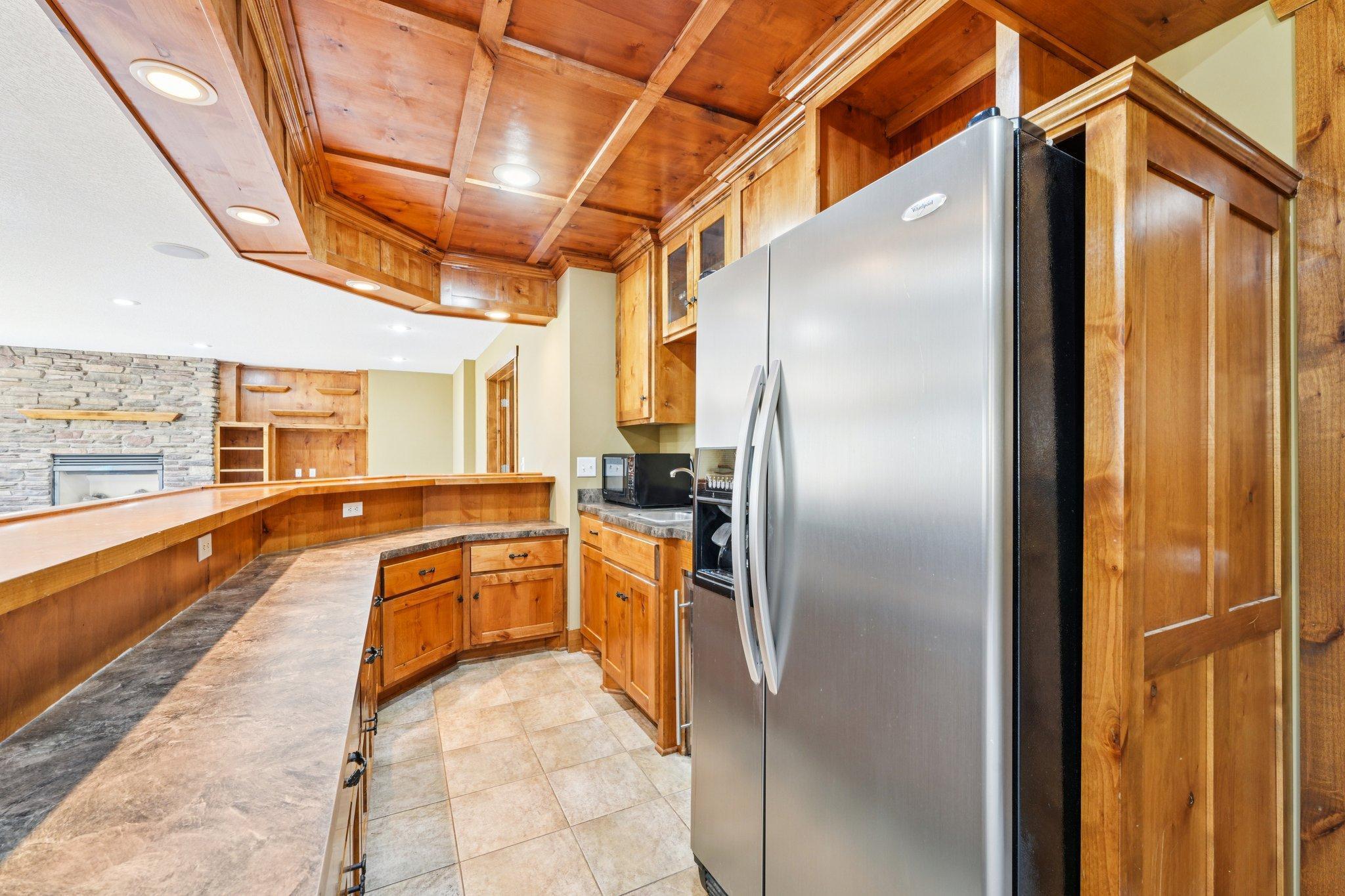 Infloor heat in bar area.