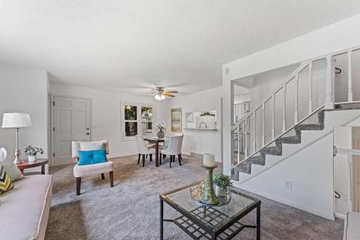 Living room and front entry