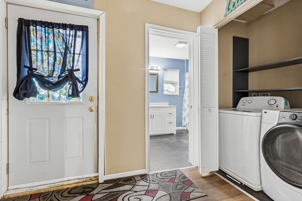 Rear entry is quite spacious and offers easy access to the main floor bathroom and laundry