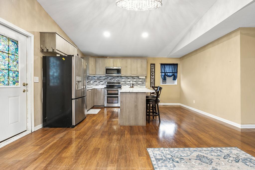 Functional kitchen and dining area
