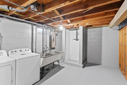 lower level laundry and extra shower