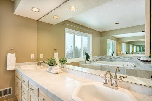 Primary Bath Double Sinks and Soaking Tub