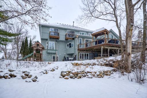 Terraced Back Yard with Wood Playset