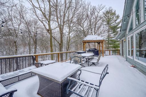 Large wooden Deck is the perfect spot to Bird Watch. Owls, Cardinals, Blue Jays, and so many other birds are drawn to the Preserve & Pergatory Creek.