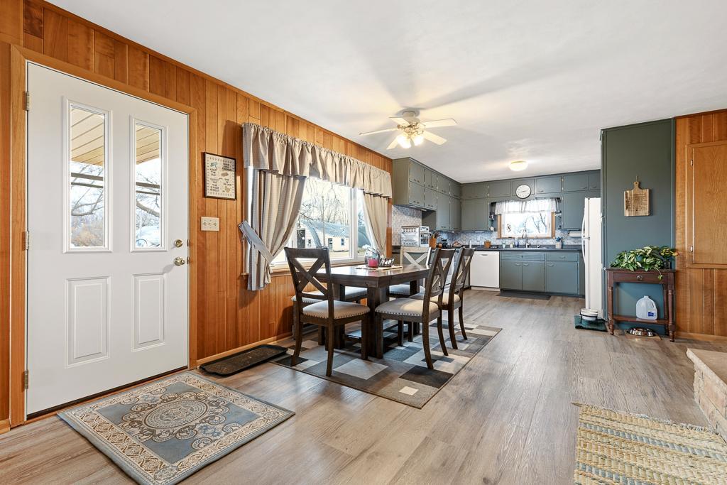 An inviting open concept living space upon stepping inside the front door