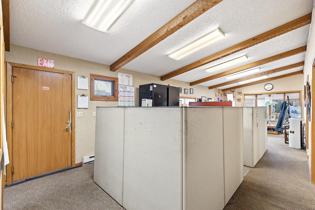 A couple of cubicles placed for semi private work spaces