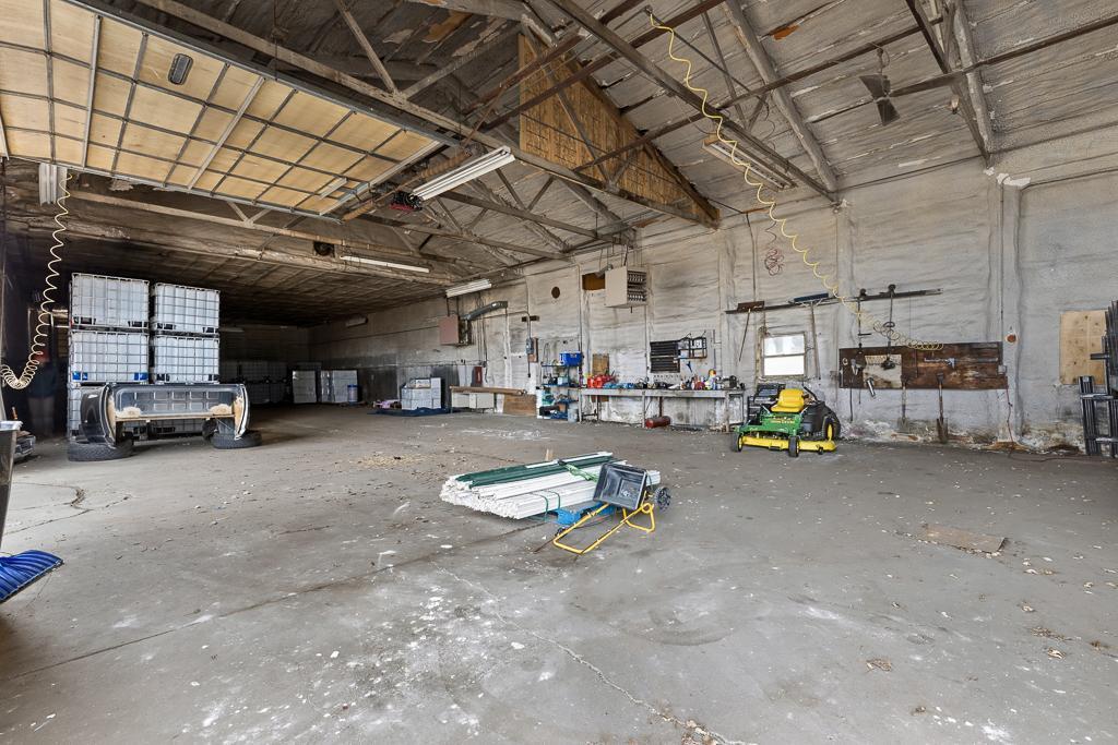 Interior of pole shed - concrete flooring and spray foam insulated and supplemental heat