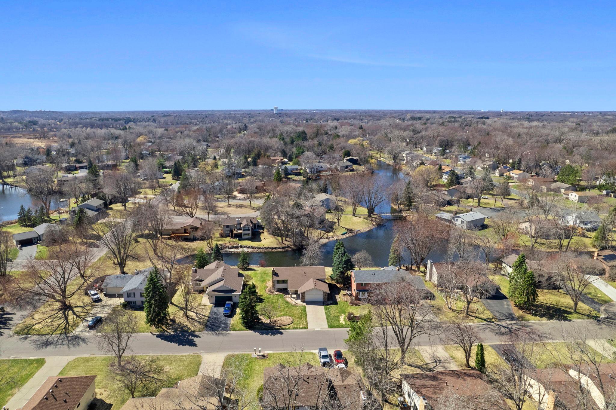 Aerial view from the front