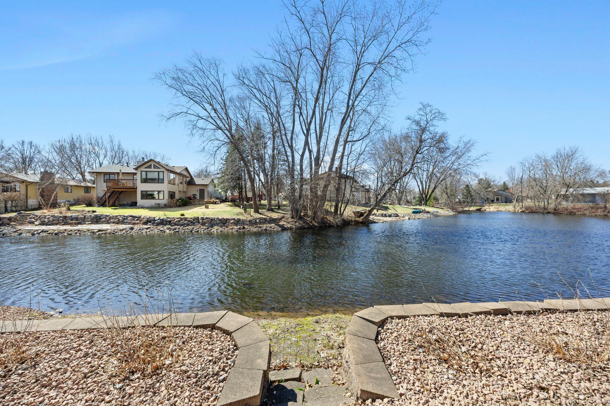 Path down to the water with retaining walls to keep the area tidy