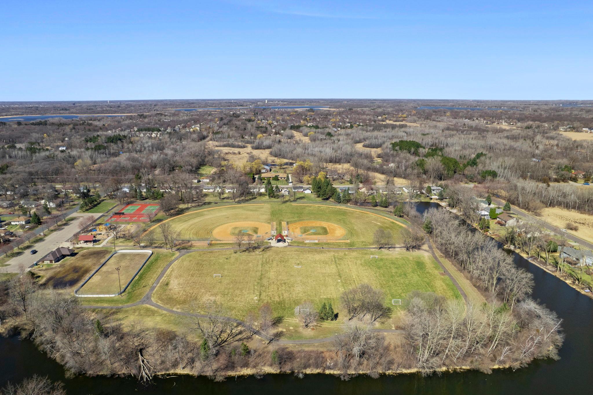 Bucher Park includes a playground, two ball fields, soccer field, hockey rink and tennis courts for you to enjoy!
