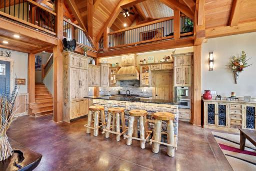 Rustic hickory cabinets, thermador appliances and Miele dishwasher