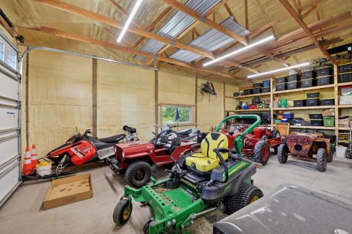 Ample storage in the spray foamed garage space