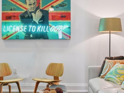 Contemporary design with bold décor accents.