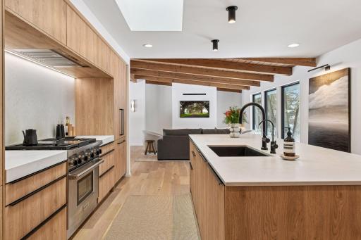 Professional-grade kitchen with premium Bosch appliance package and gas cooking.