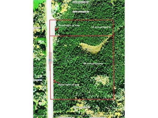 Parcel property lines (estimated) with road ROW highlighted