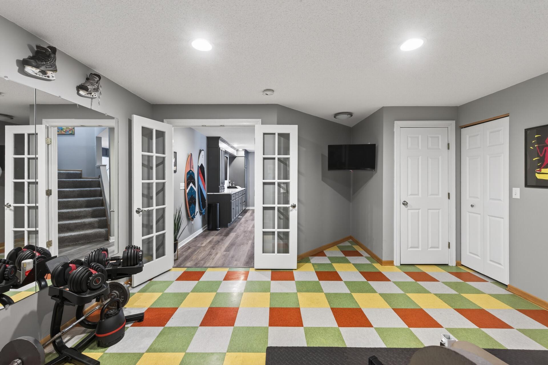 Utilities are located in this space along with storage space.