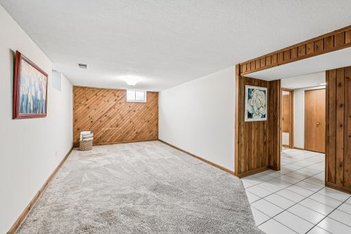 Finished lower level offers tons of room to entertain, play, work, and have fun!