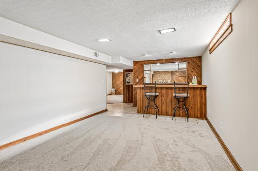 Family room also offers fun bar with tons of storage - imagine your next gathering here to watch the game or your favorite movie!