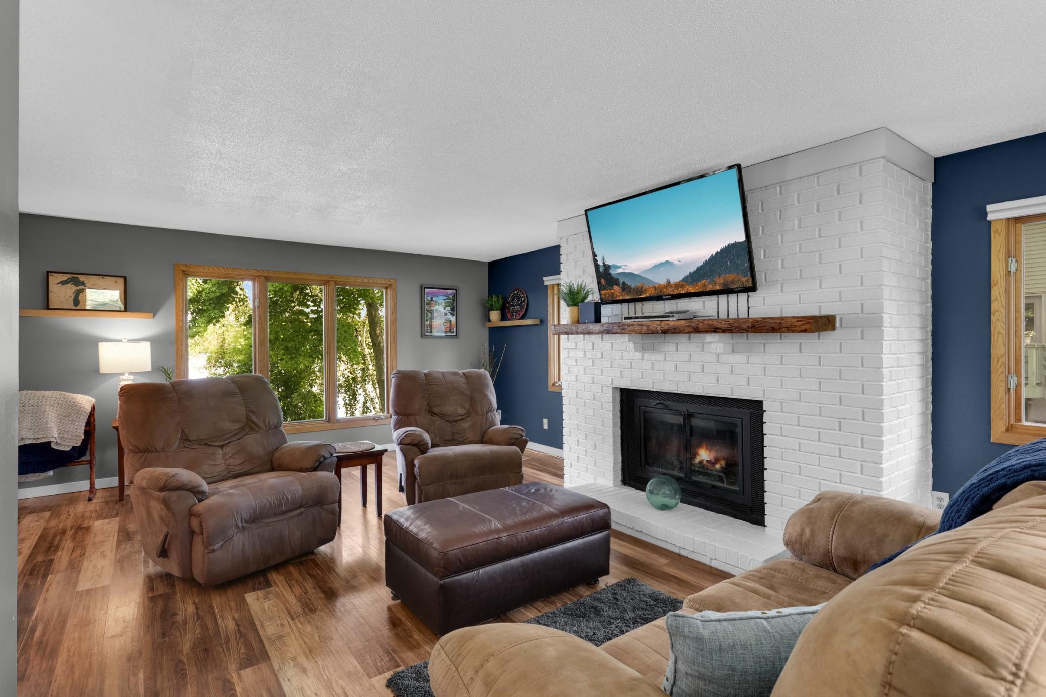 Wood burning fireplace