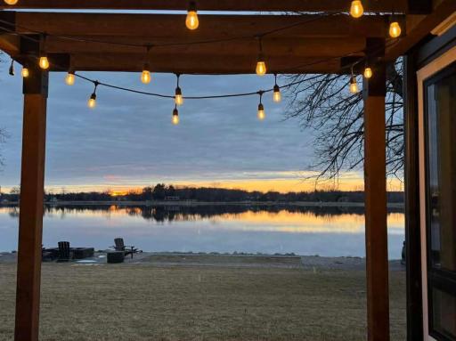 Pergola with built in outdoor movie screen!