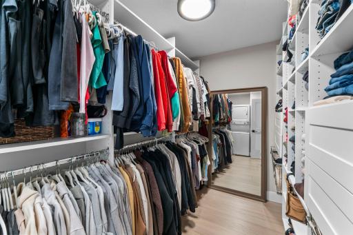 Lower Master Closet with washer and dryer