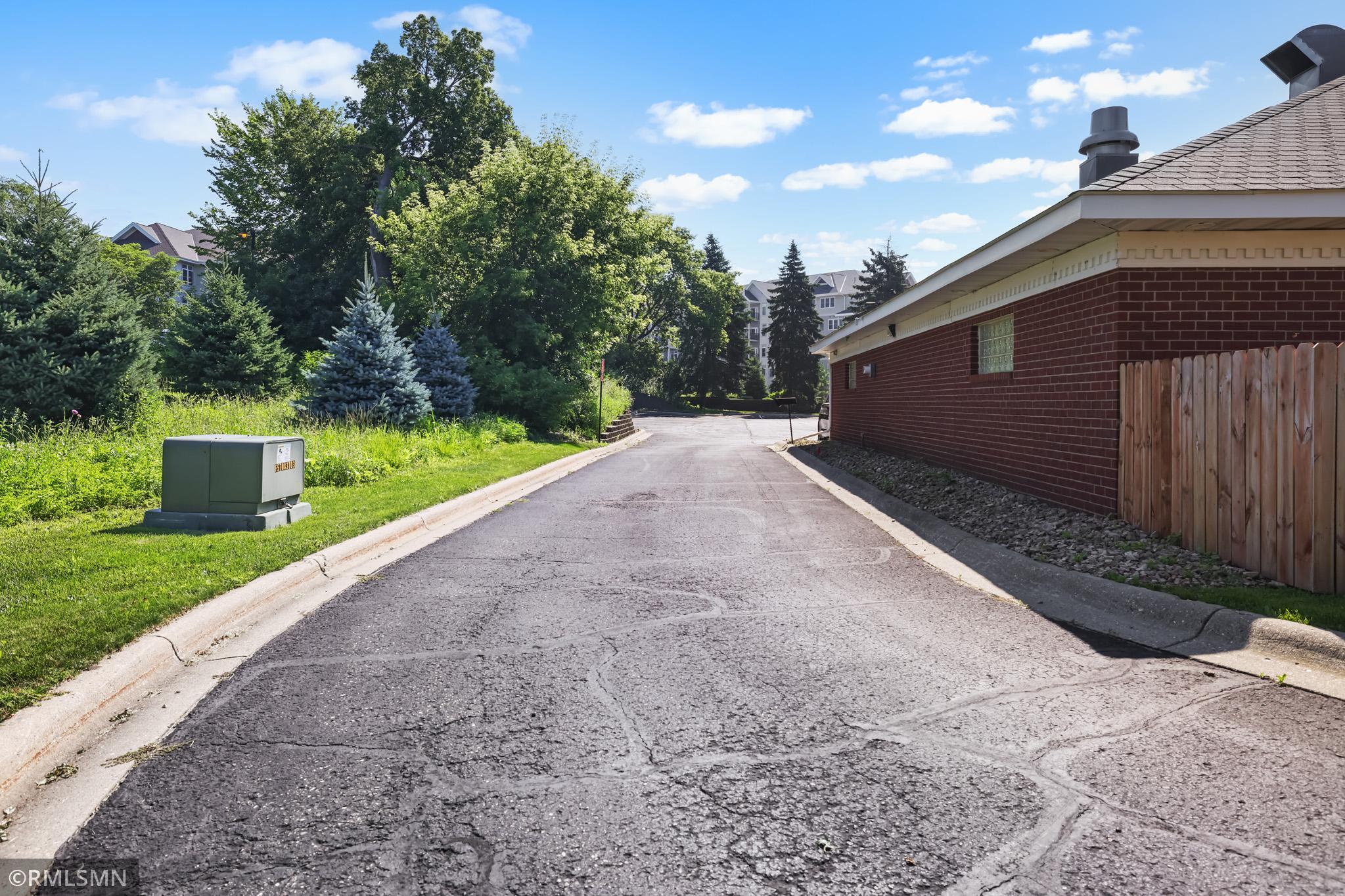 Side of building to parking